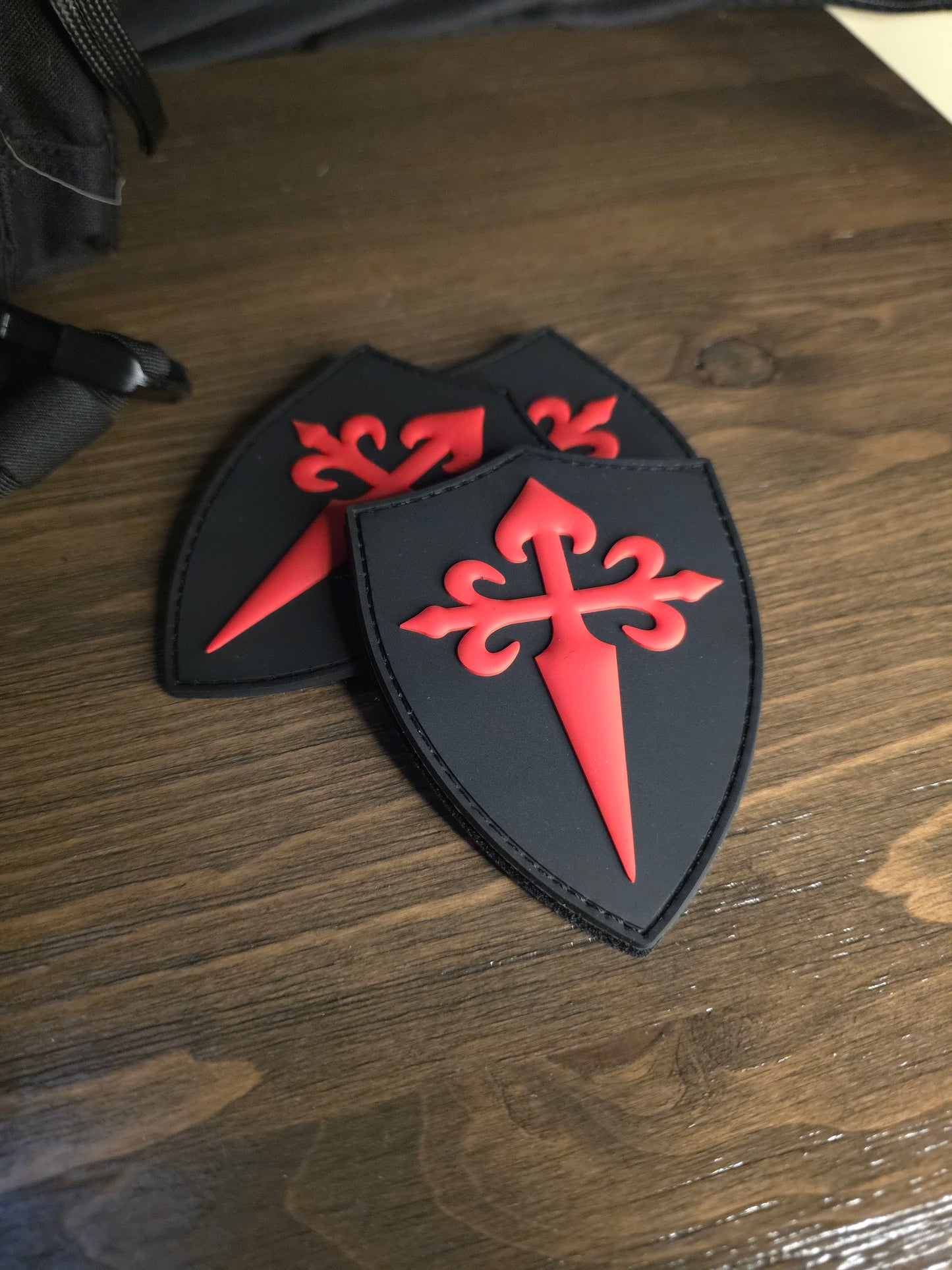 Red Crusader Cross Tactical PVC Patch – Shield Morale Patch – Hook & Loop Backing – Military / EDC Gear